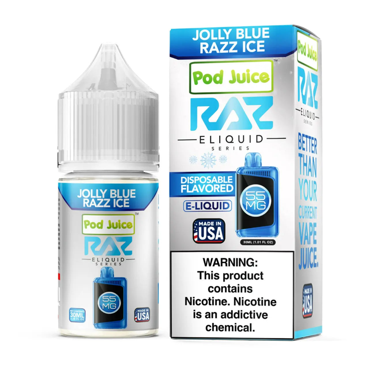 POD Juice x RAZ Series Nicotine Salt E-Liquid 30ML POD Juice x RAZ Series Nicotine Salt E-Liquid 30ML