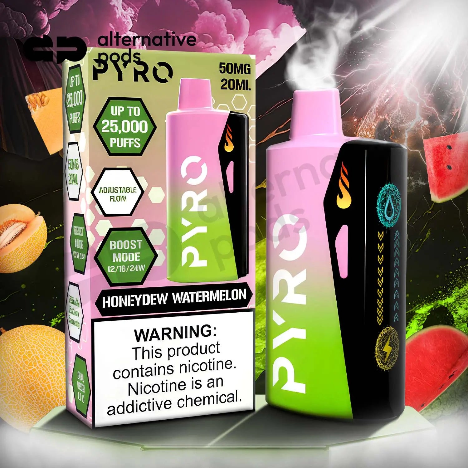 PYRO Boost 25000 Disposable - Honeydew Watermelon 