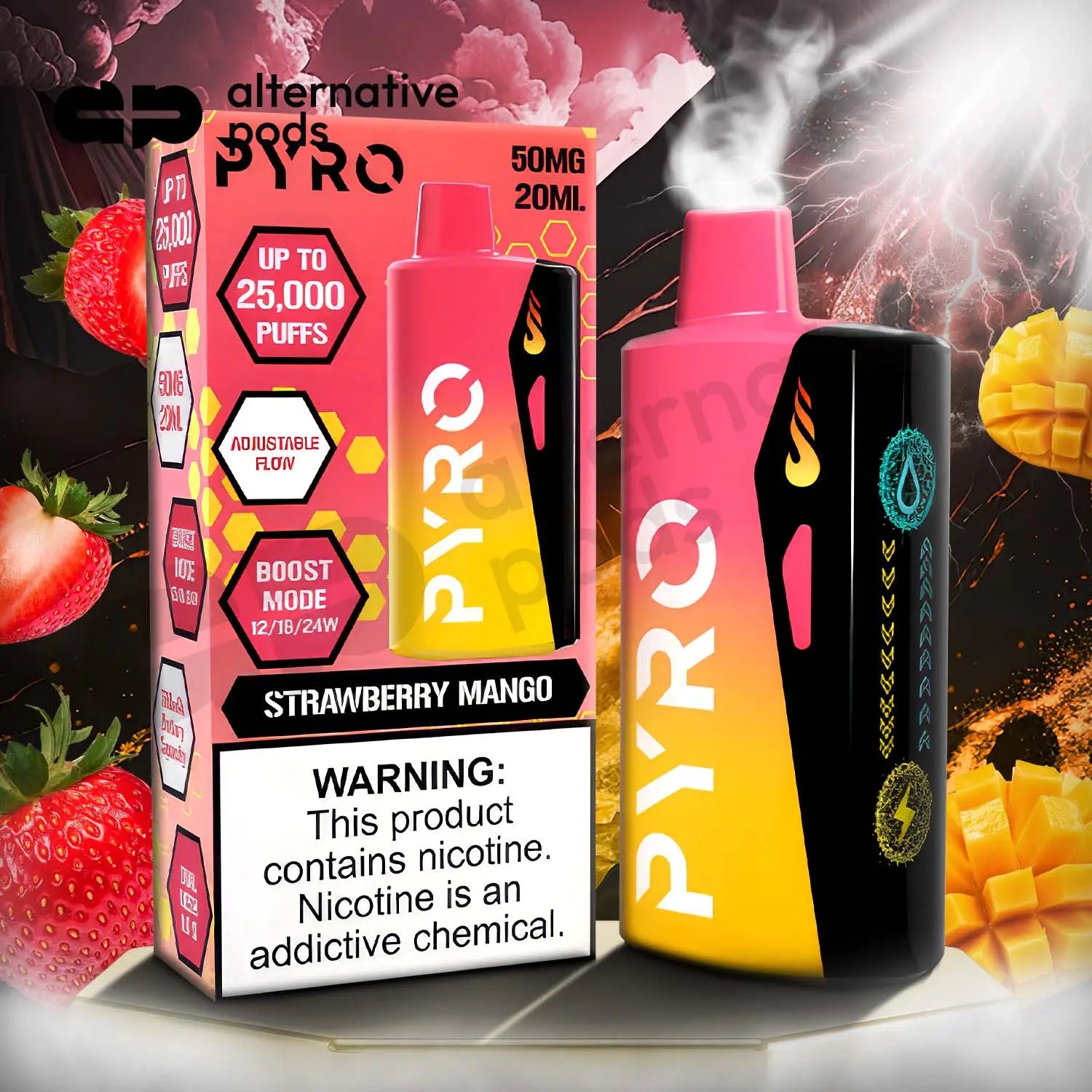 PYRO Boost 25000 Disposable - Strawberry Mango 