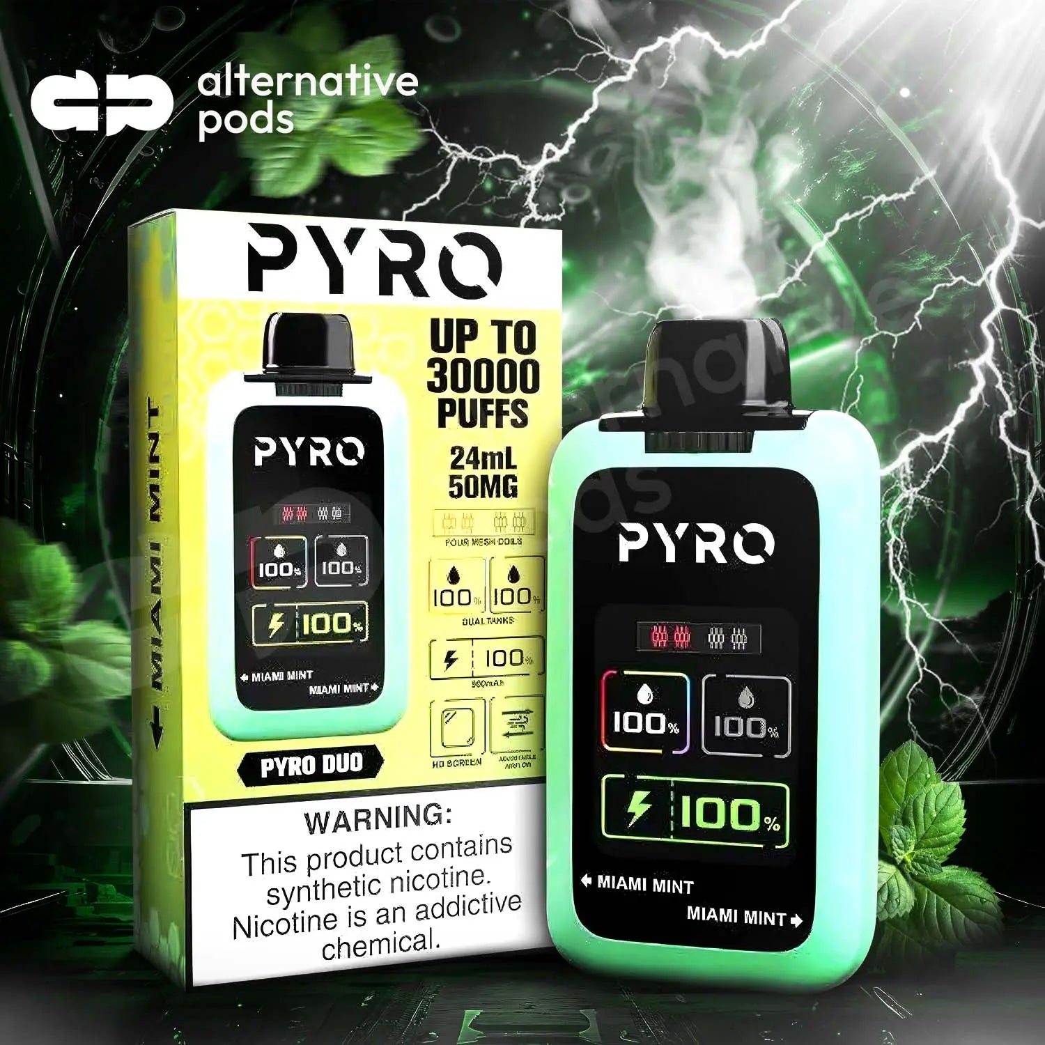 PYRO Duo 30K Disposable - Miami Mint + Miami Mint 