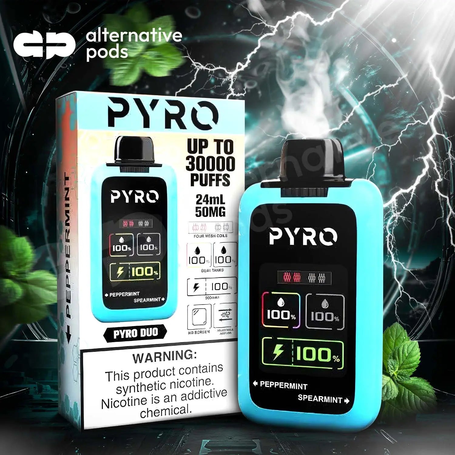 PYRO Duo 30K Disposable - Peppermint + Spearmint 