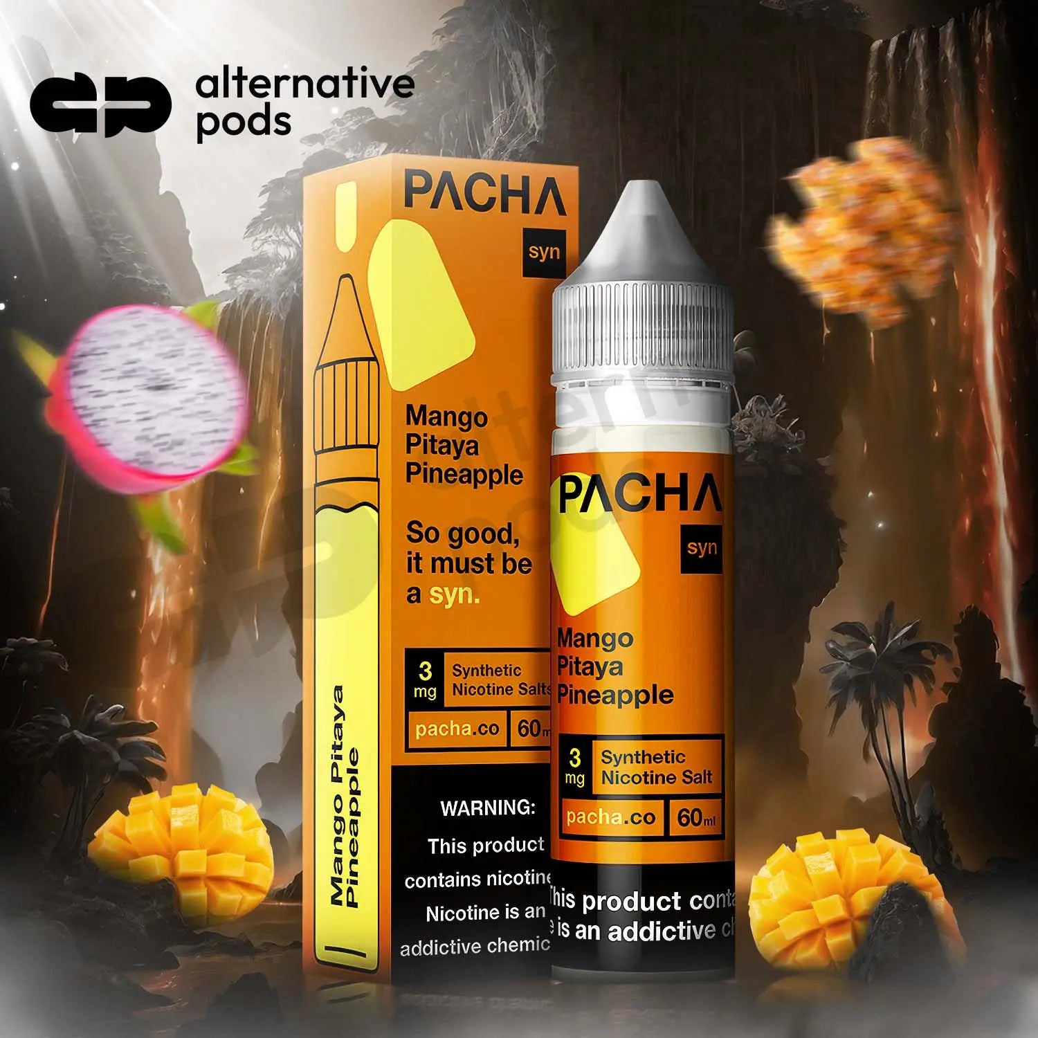 Pacha Syn Synthetic Nicotine E-Liquid 60ML - Mango Pitaya Pineapple 