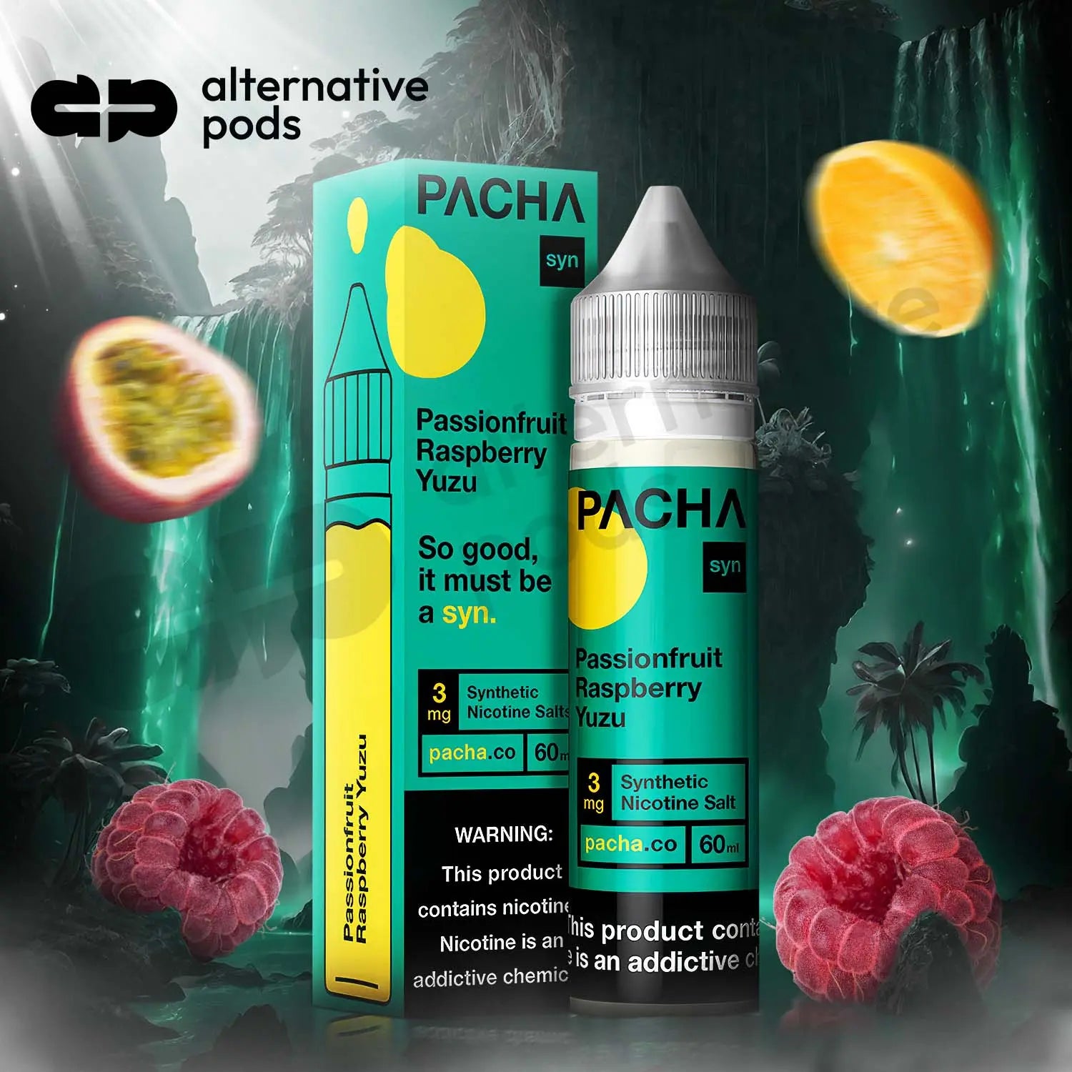 Pacha Syn Synthetic Nicotine E-Liquid 60ML - Passionfruit Raspberry Yuzu 