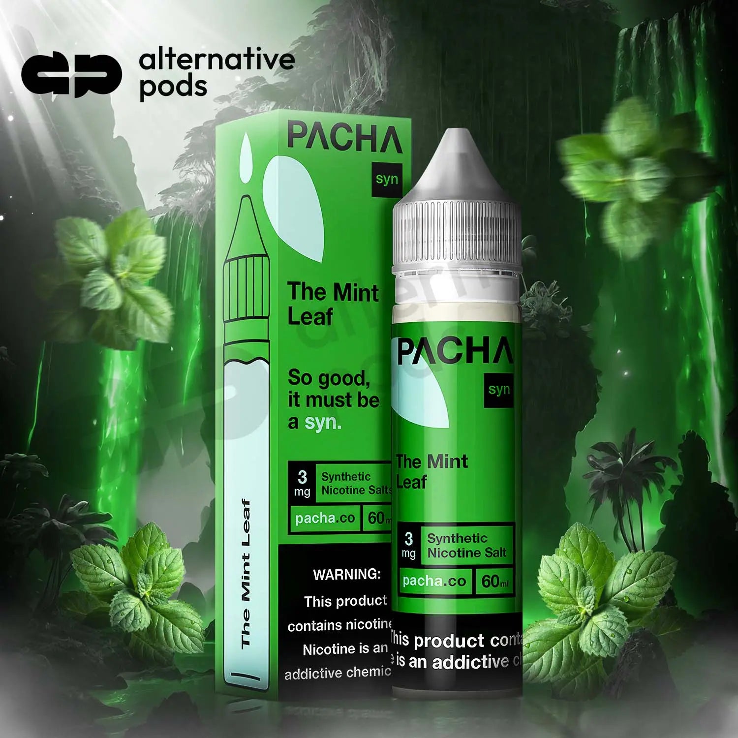 Pacha Syn Synthetic Nicotine E-Liquid 60ML - The Mint Leaf 