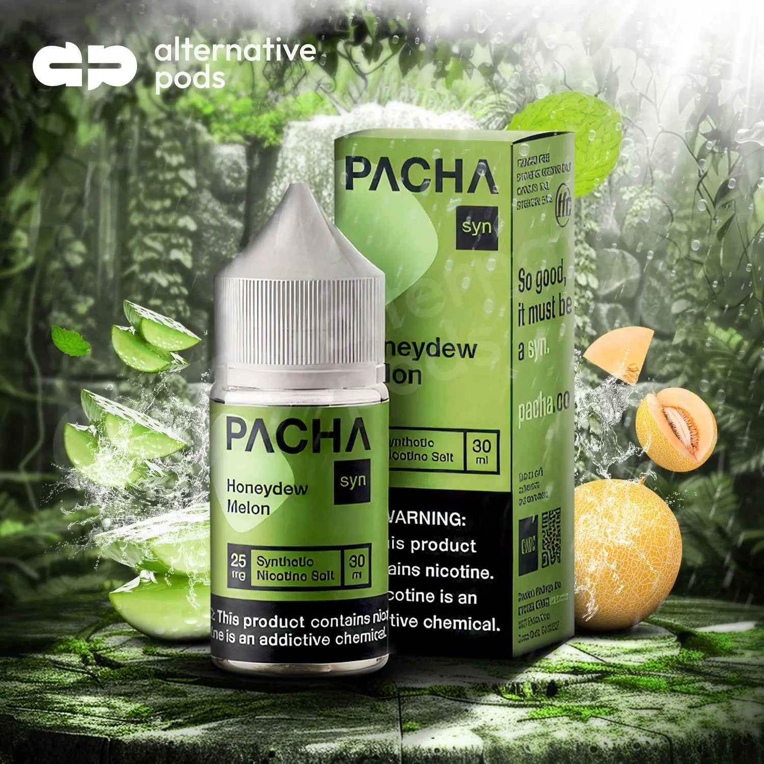 Pacha Syn Synthetic Nicotine Salt E-Liquid 30ML - Honeydew Melon 