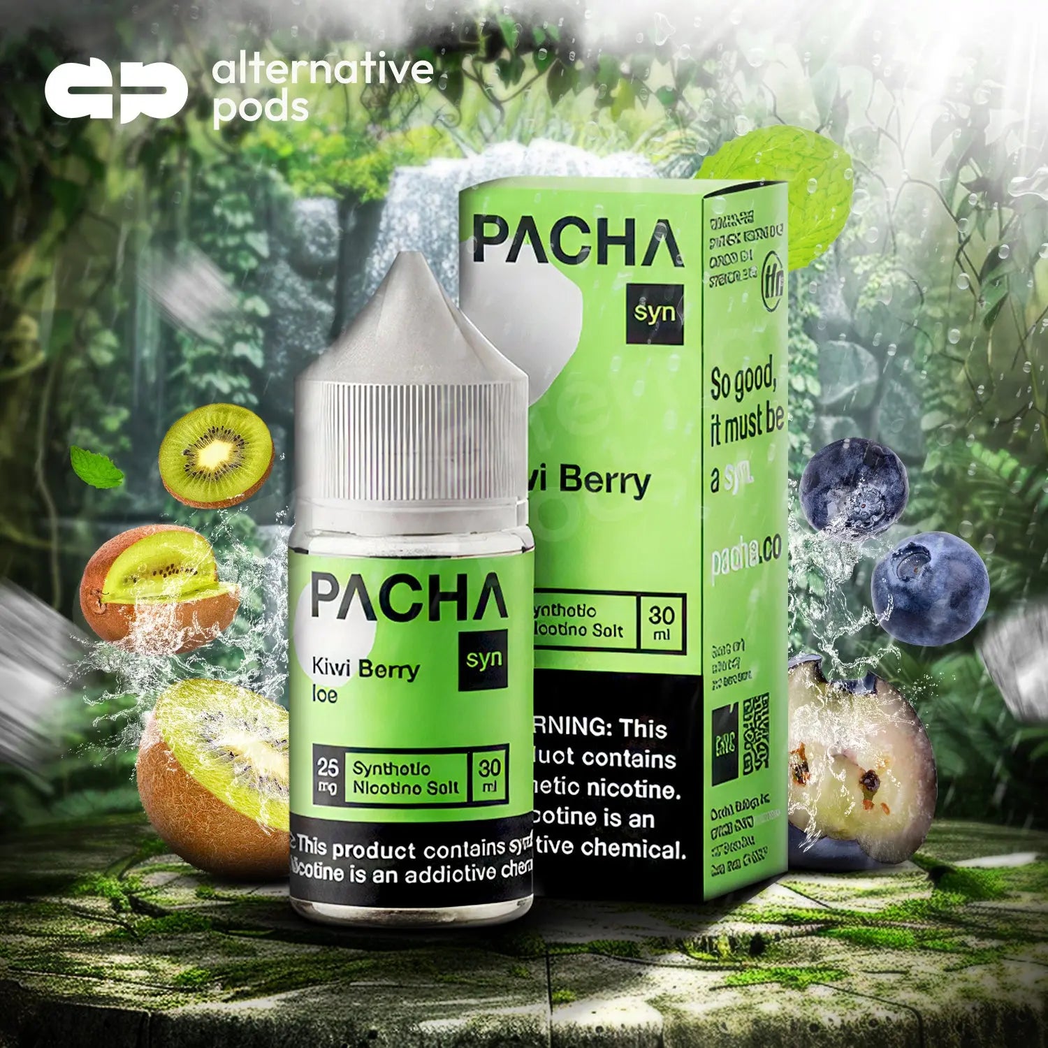 Pacha Syn Synthetic Nicotine Salt E-Liquid 30ML - Kiwi Berry Ice 