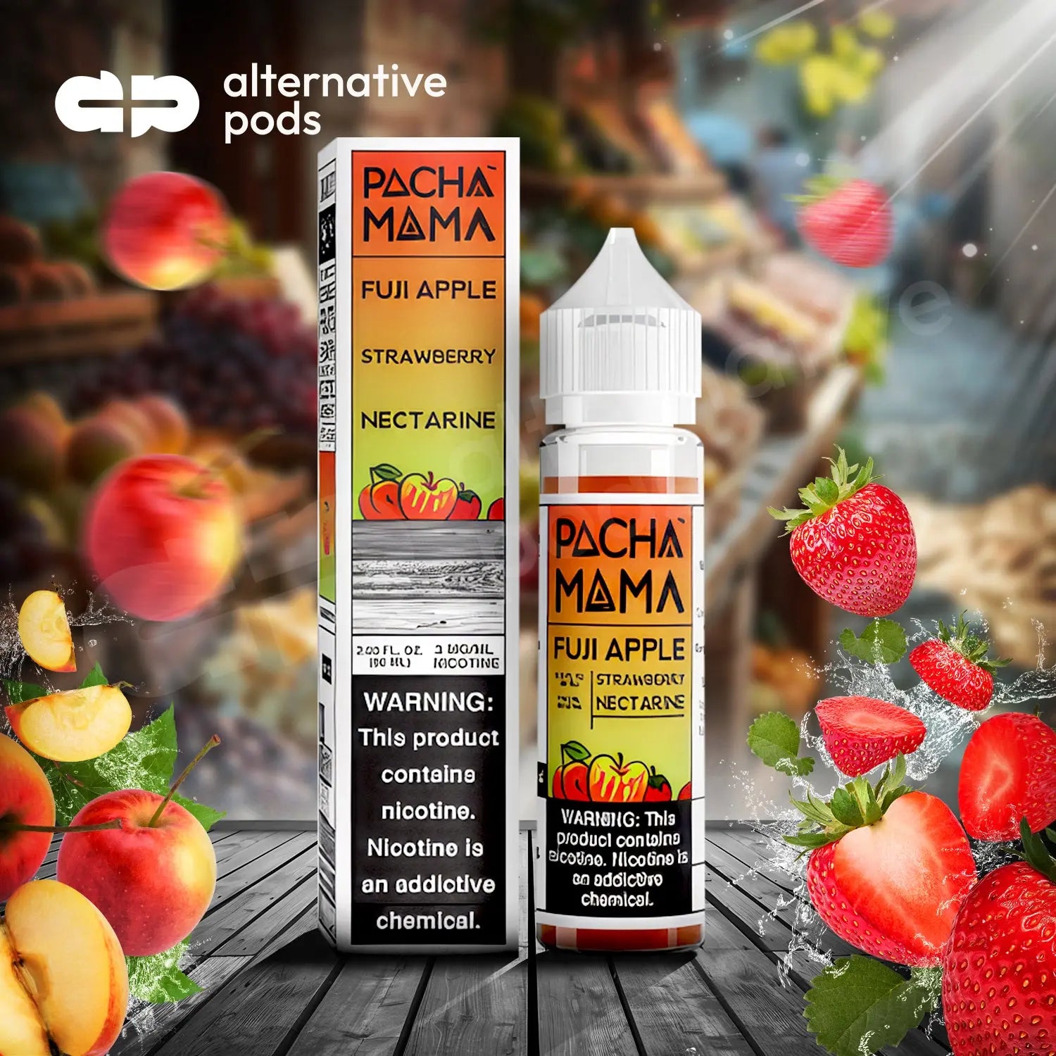 Pachamama By Charlie's Chalk Dust Synthetic Nicotine E-Liquid 60ML - Fuji Apple Strawberry Nectarine 