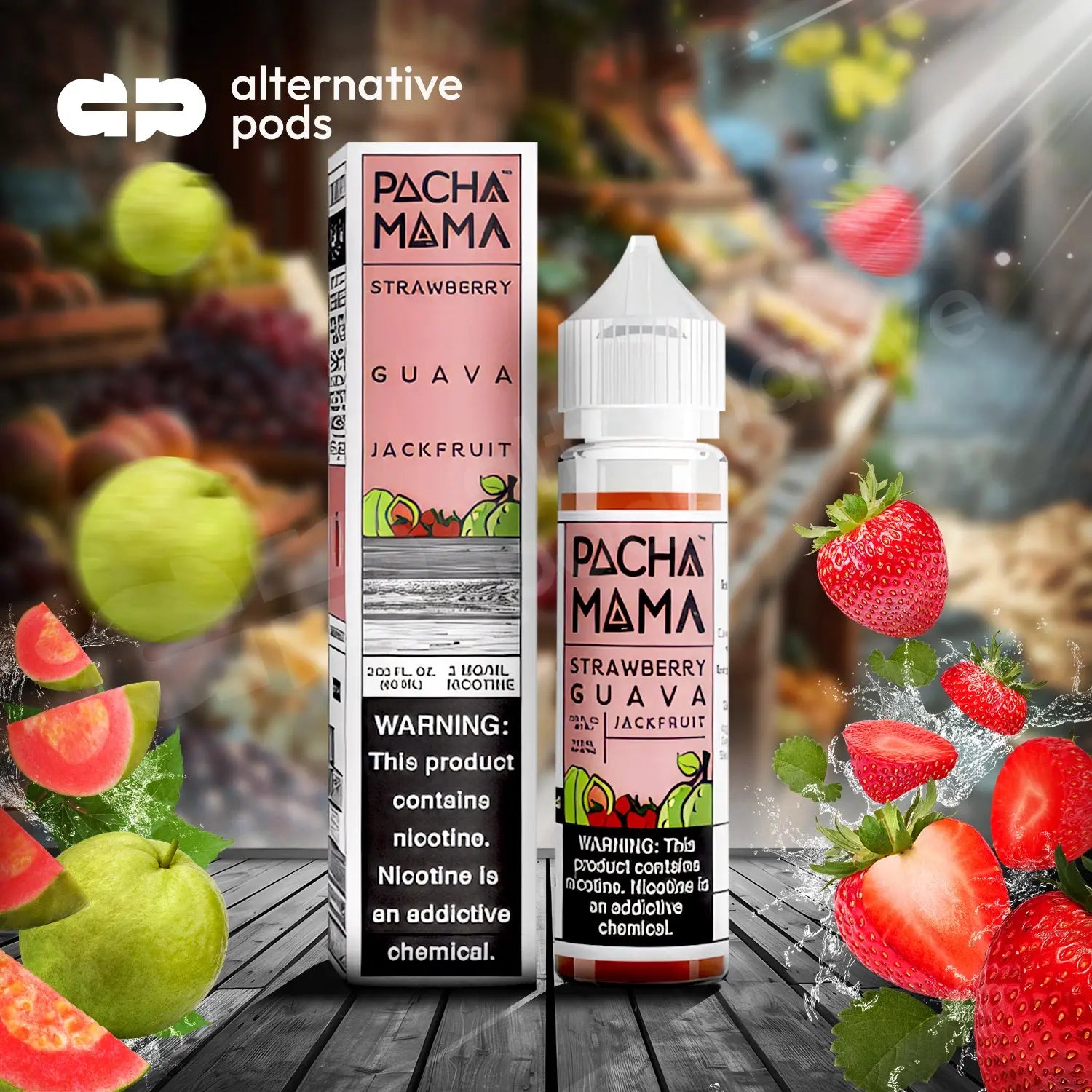 Pachamama By Charlie's Chalk Dust Synthetic Nicotine E-Liquid 60ML - Strawberry Guava Jackfruit 