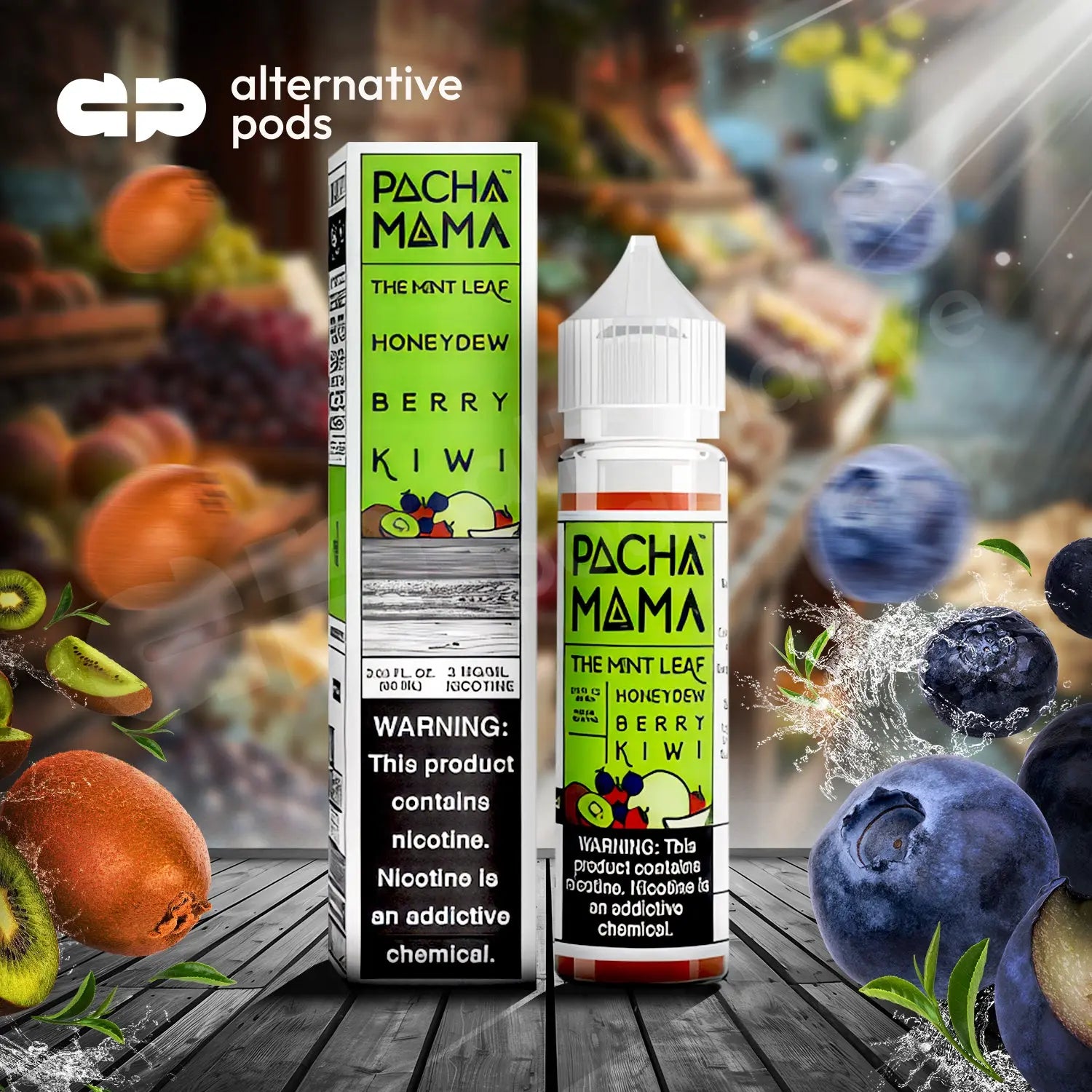 Pachamama By Charlie's Chalk Dust Synthetic Nicotine E-Liquid 60ML - The Mint Leaf Honeydew Berry Kiwi 