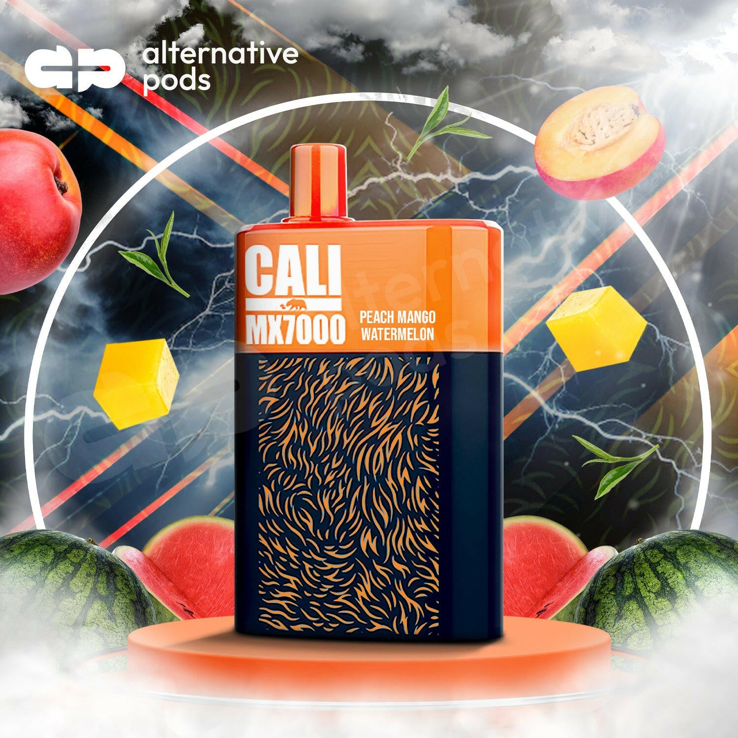 Cali MX7000 Puffs Disposable Vape - Peach Mango Watermelon