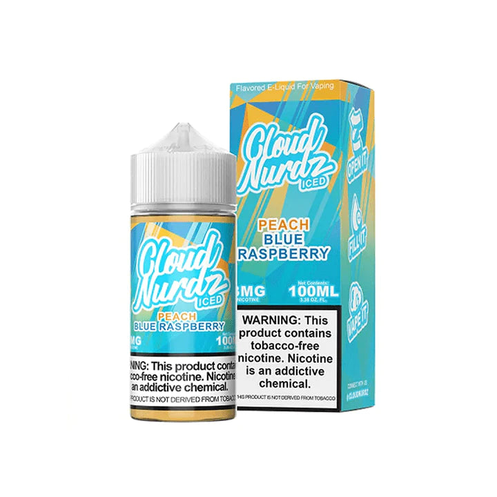 Cloud Nurdz ICED Tobacco-Free 100ML E-Liquid Peach Blue Raspberry 