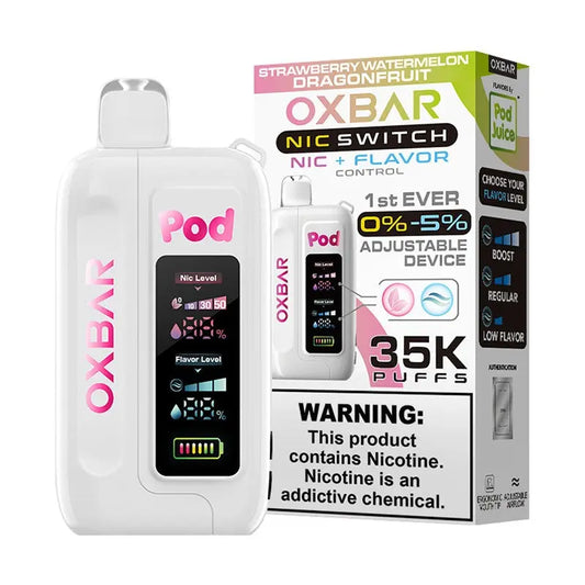 Pod Juice x OXBAR Flavor & Nic 35K - Strawberry Watermelon Dragonfruit 