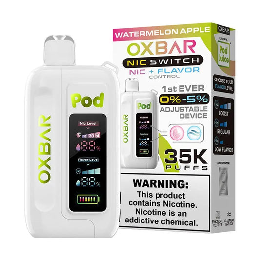 Pod Juice x OXBAR Flavor & Nic 35K - Watermelon Apple 