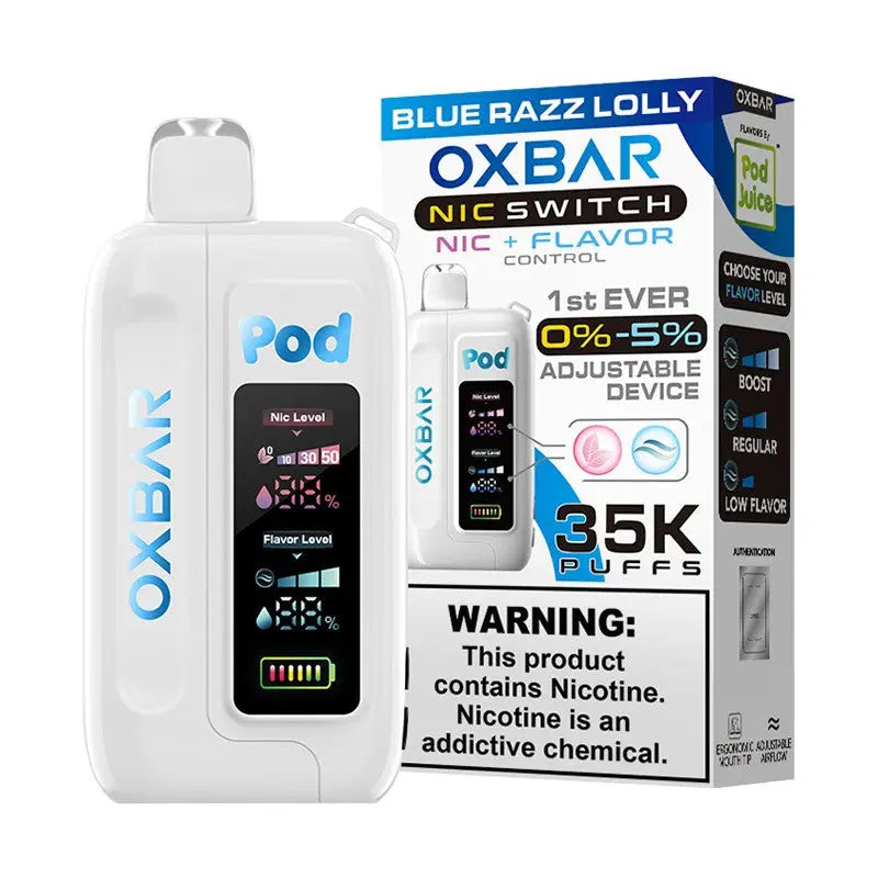 Pod Juice x OXBAR Flavor & Nic 35K - Blue Razz Lolly 