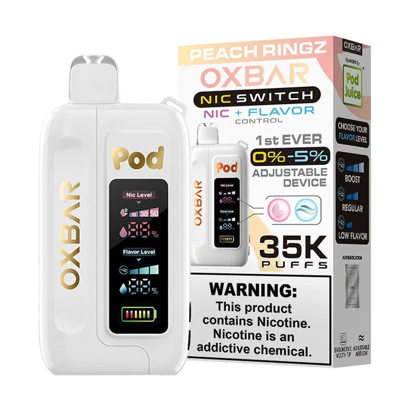 Pod Juice x OXBAR Flavor & Nic 35K - Peach Ringz 