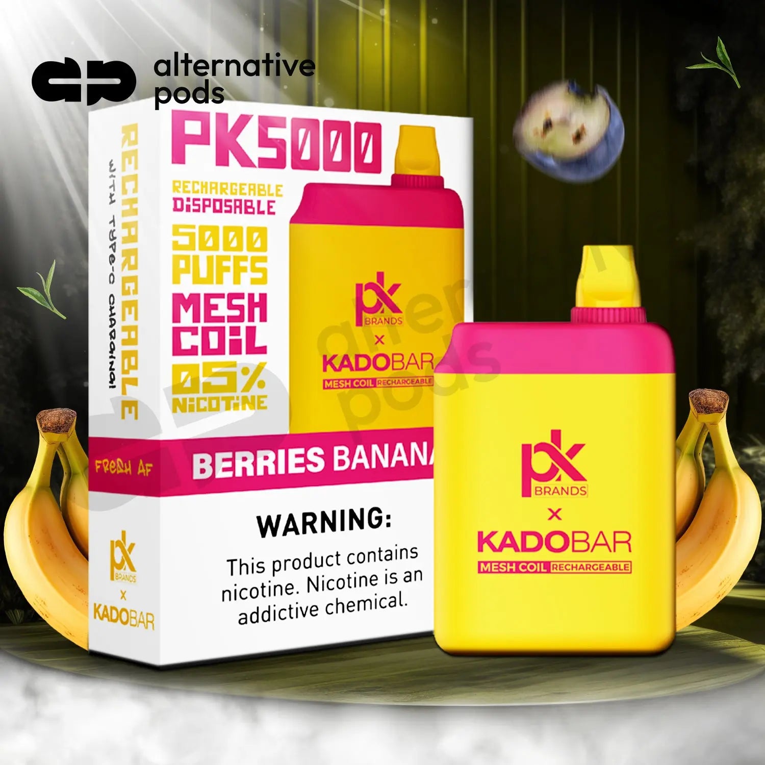 Pod King x Kado Bar PK5000 Puffs Disposable Vape - Berries Banana 