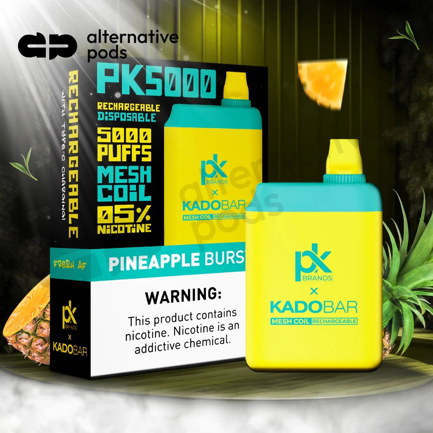 Pod King x Kado Bar PK5000 Puffs Disposable Vape - Pineapple Burst 