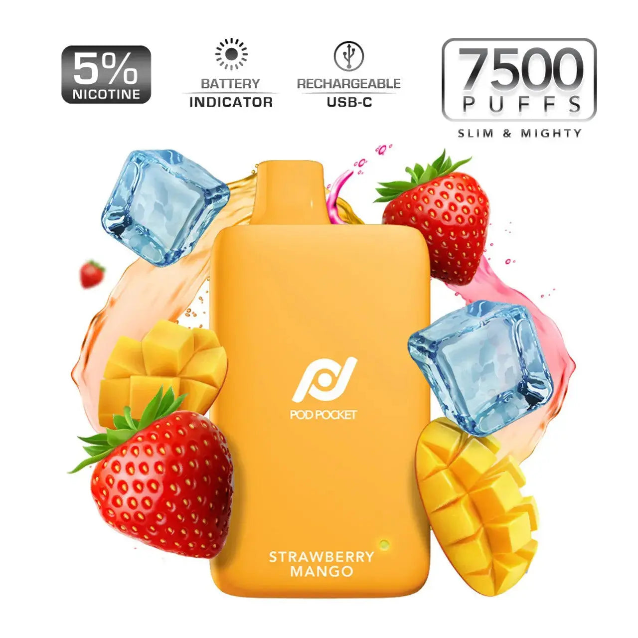 Pod Pocket 7500 Disposable Vape 5% Rechargeable 650mAh 10ML - Alternative pods | Online Vape & Smoke Shop