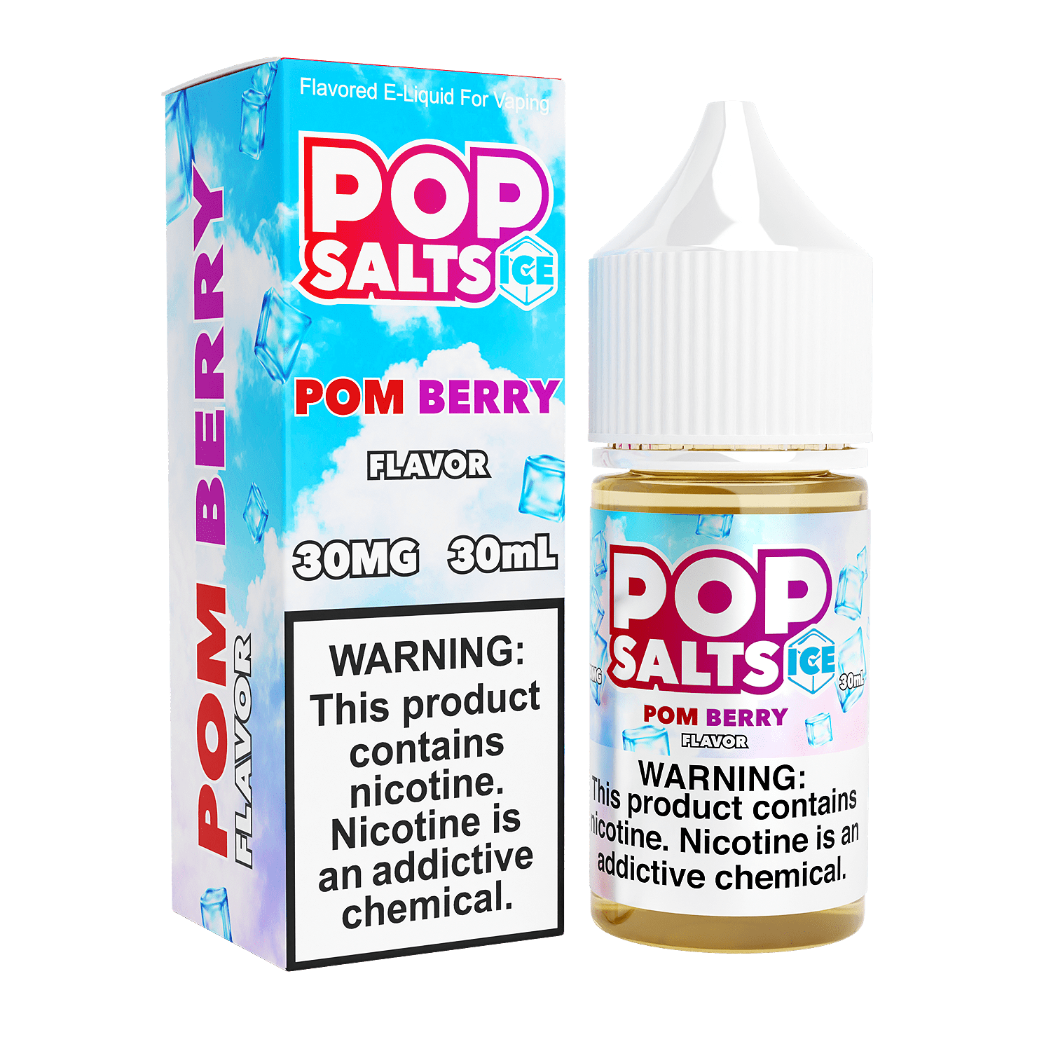 Pop Salts Nicotine Salt E-Liquid By Pop Clouds 30ML Pom Berry Ice