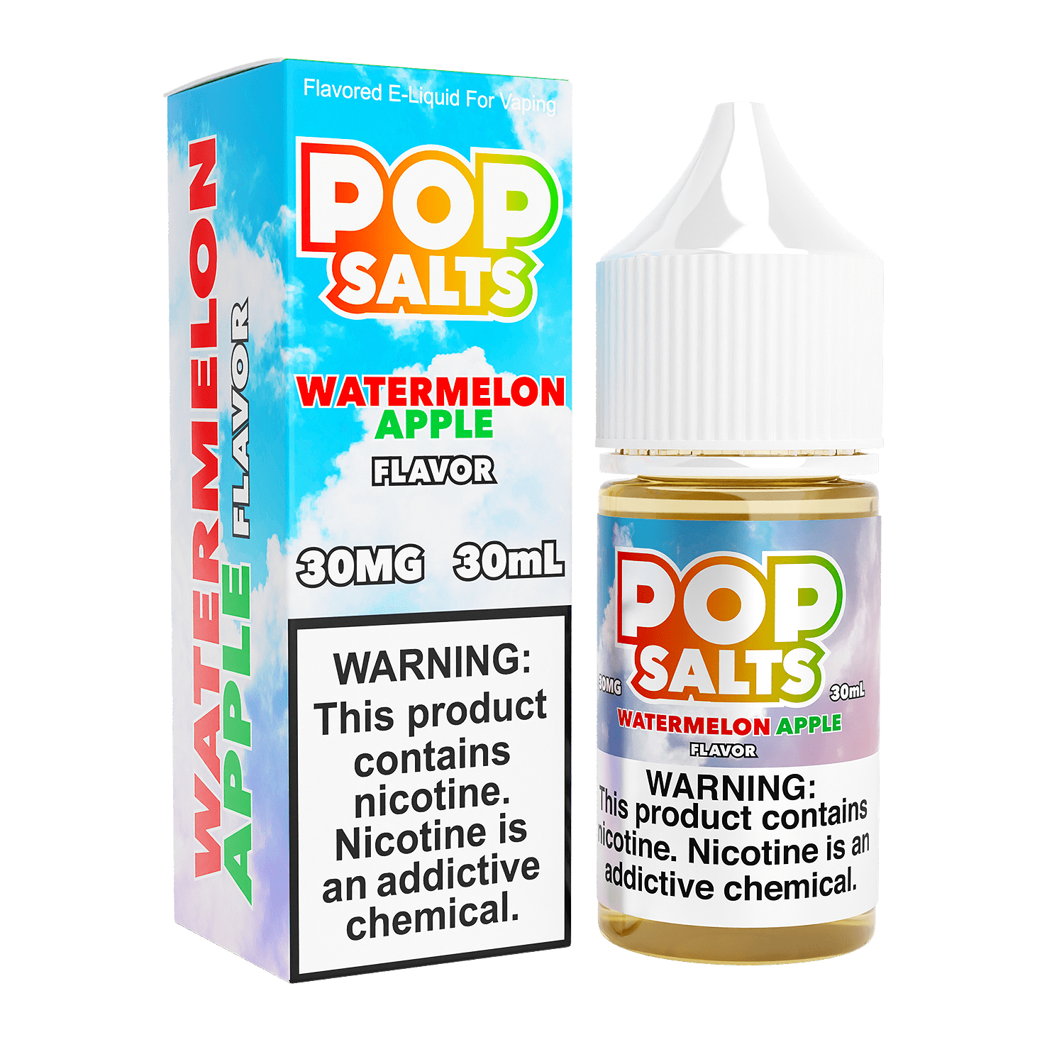 Pop Salts Nicotine Salt E-Liquid By Pop Clouds 30ML Watermelon Apple