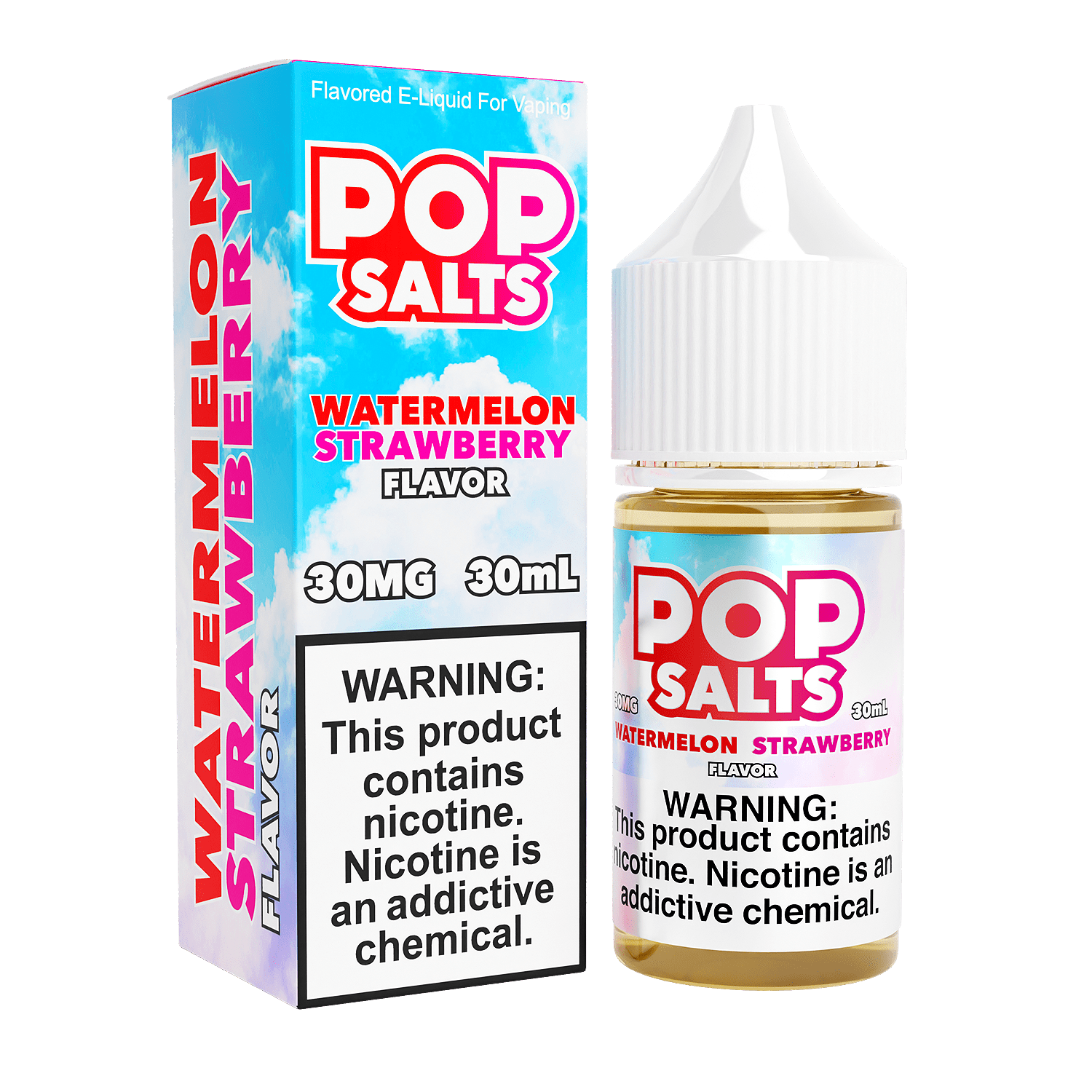 Pop Salts Nicotine Salt E-Liquid By Pop Clouds 30ML Watermelon Strawberry