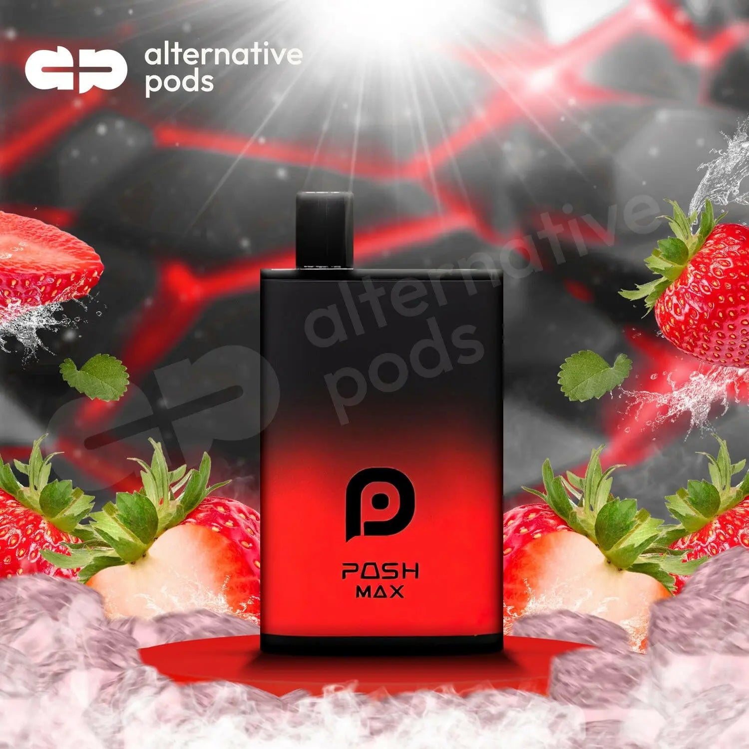 Posh Max 0% Zero Nicotine Disposable Vape - Strawberry Ice 