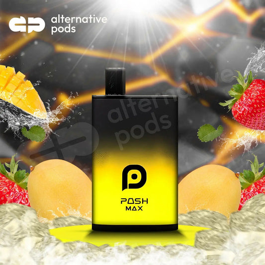 Posh Max 0% Zero Nicotine Disposable Vape - Mango Strawberry Ice 