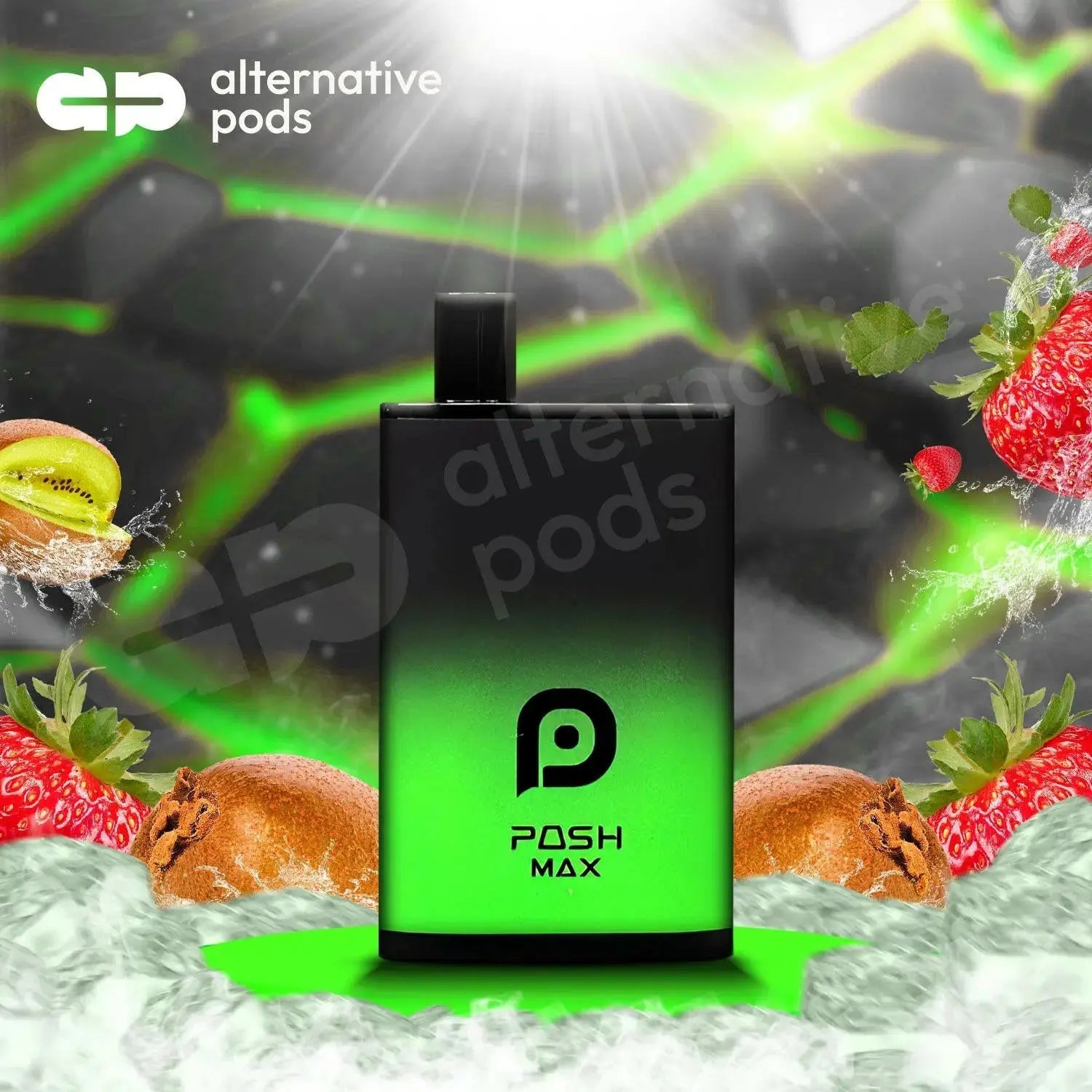 Posh Max 0% Zero Nicotine Disposable Vape - Kiwi Strawberry Ice 