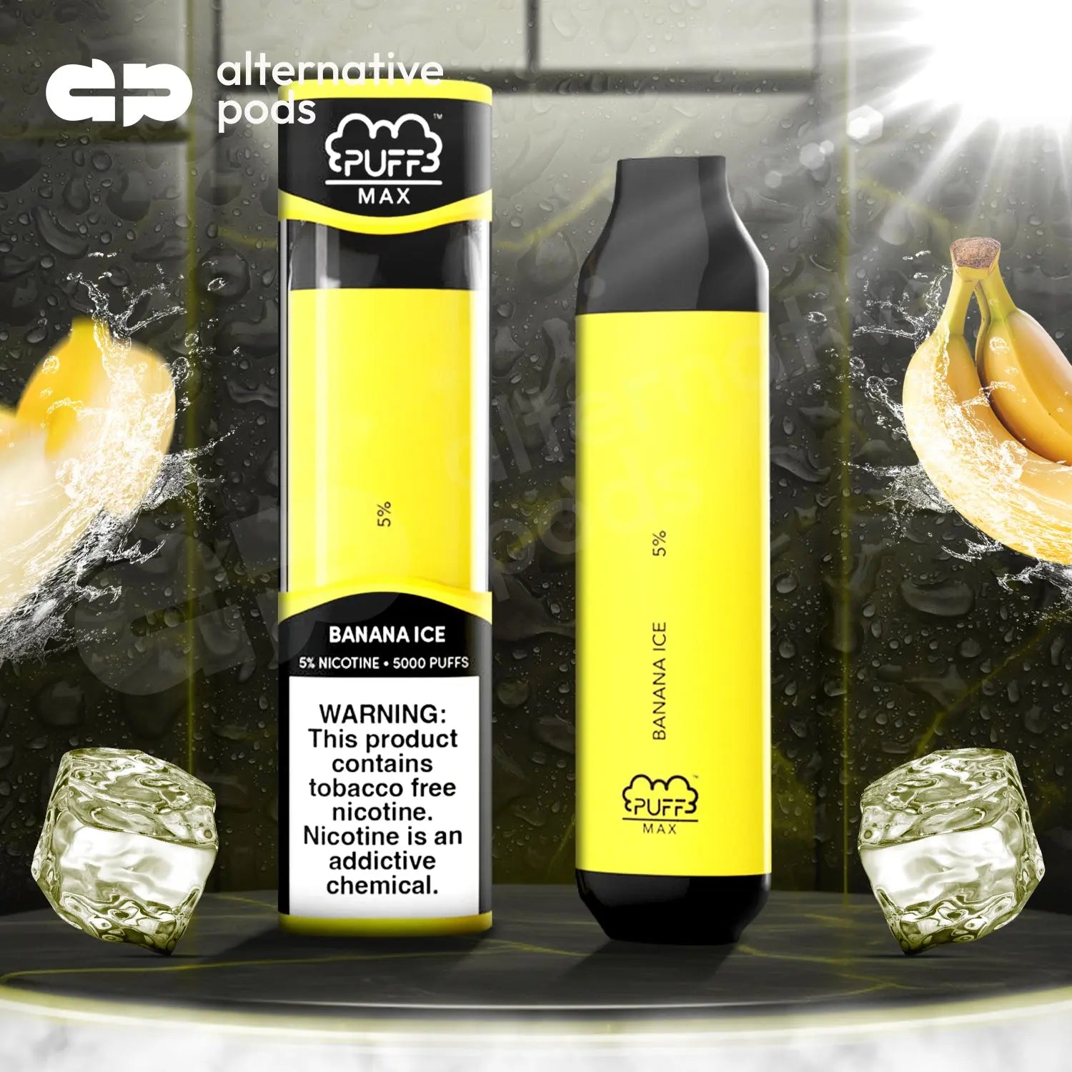 Puff Bar Max 5000 Puffs Disposable Vape - Banana Ice 