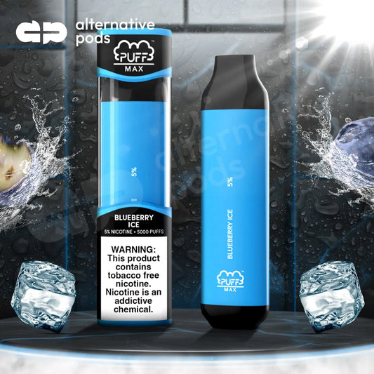 Puff Bar Max 5000 Puffs Disposable Vape - Blueberry Ice 