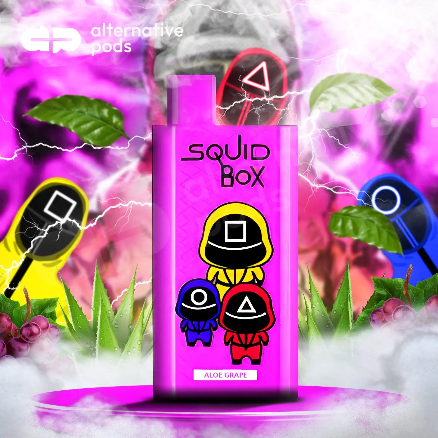 R and M Squid Box Disposable Vape - Aloe Grape 