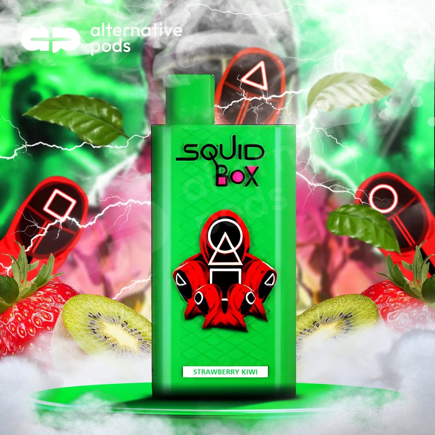 R and M Squid Box Disposable Vape - Strawberry Kiwi 