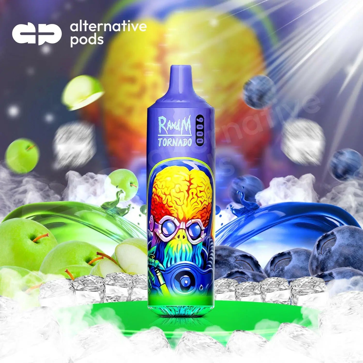 R and M Tornado 9000 Puffs Disposable Vape - Blueberry Apple Ice