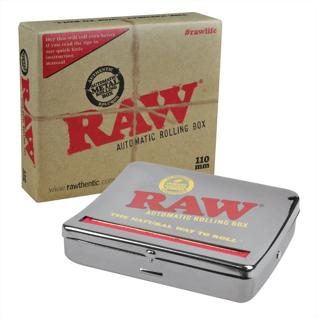 RAW Auto-Roll Box Individual - 110mm Metal - Alternative pods | Online Vape & Smoke Shop