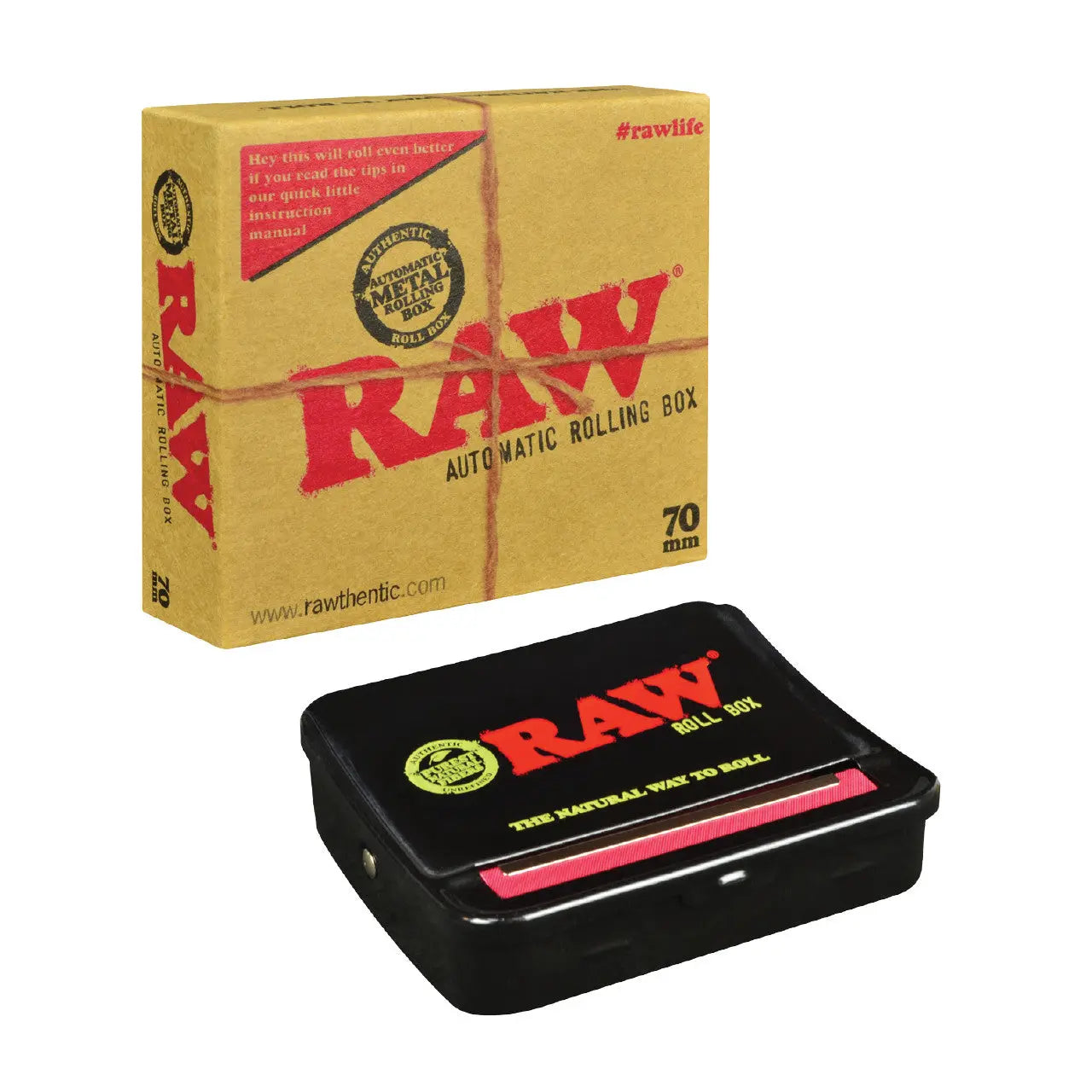 RAW Auto-Roll Box Individual - 70mm Metal - Alternative pods | Online Vape & Smoke Shop