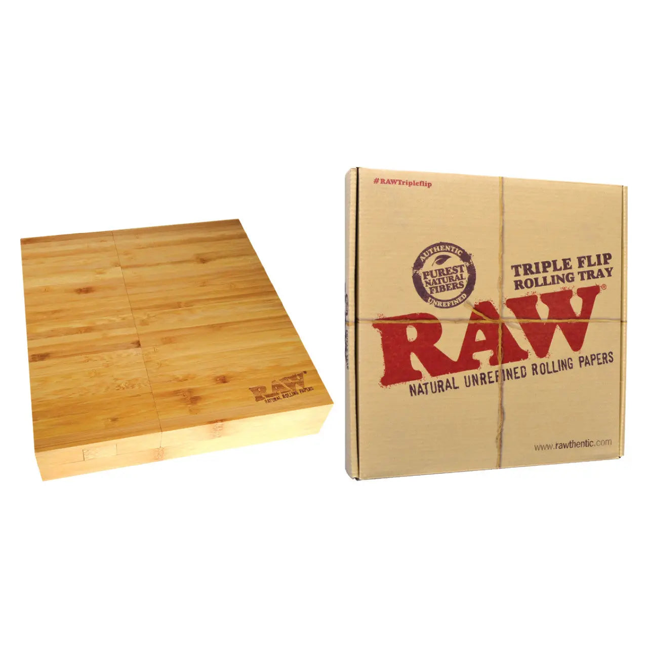 RAW Bamboo Rolling Tray - Triple Flip - Alternative pods | Online Vape & Smoke Shop