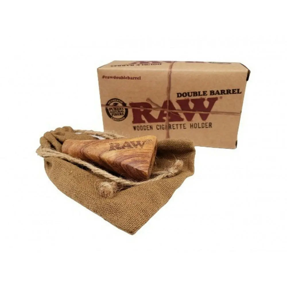 RAW - Double Barrel Cig Holder Wooden - Alternative pods | Online Vape & Smoke Shop