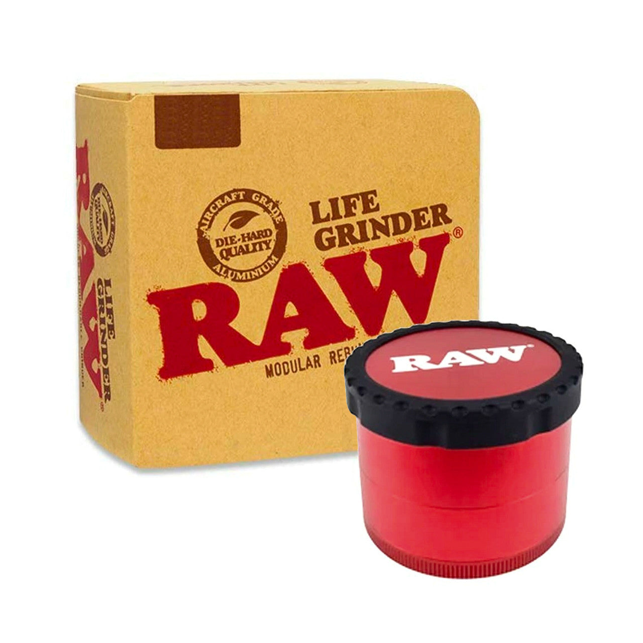 RAW 4 Piece Life Grinder - Red 