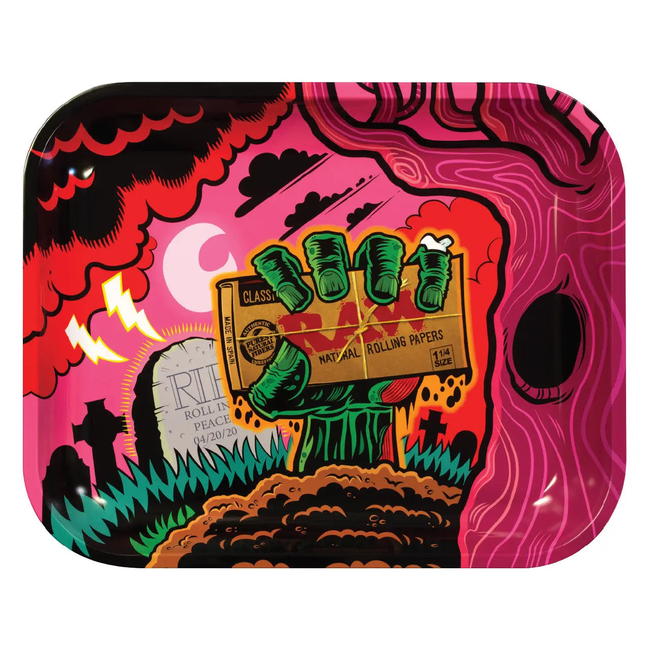 RAW Metal Rolling Tray Zombie Themed - Large - Alternative pods | Online Vape & Smoke Shop