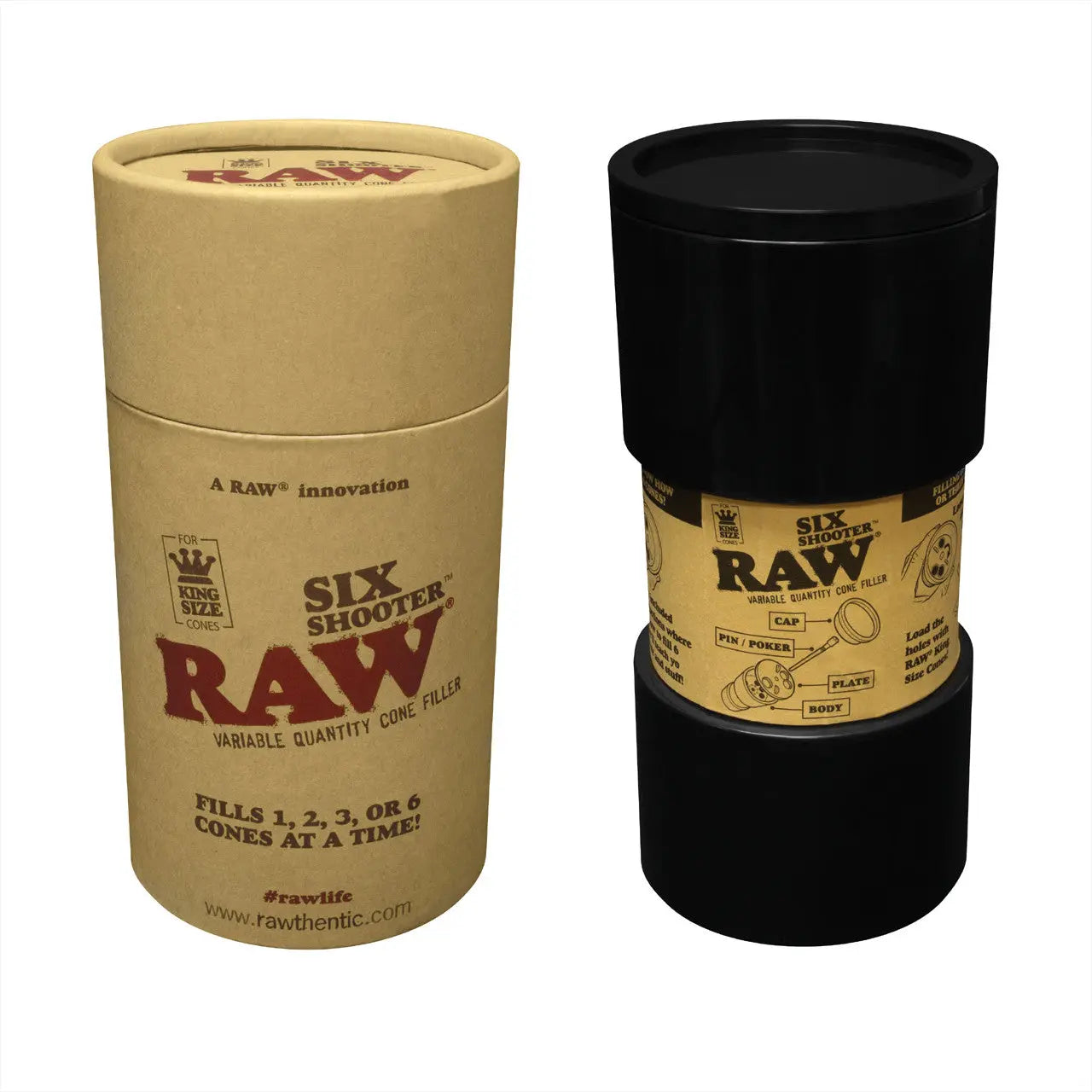 RAW Six Shooter Cone Filler - King Size - Alternative pods | Online Vape & Smoke Shop