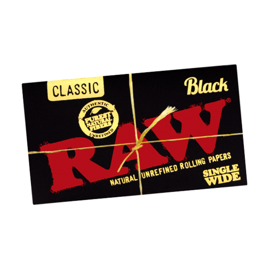 RAW Black Classic Rolling Papers Single Wide (Double Feed) 100ct