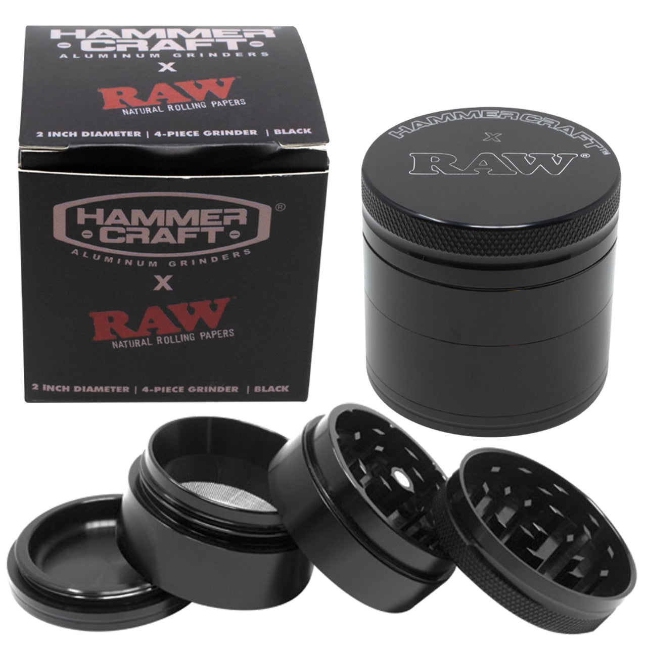 RAW x Hammercraft - 2.0'' 4-Part Grinder - Black 