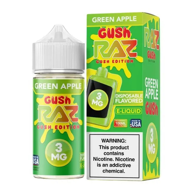 RAZ Gush Edition E-Liquid 100ML - Green Apple 