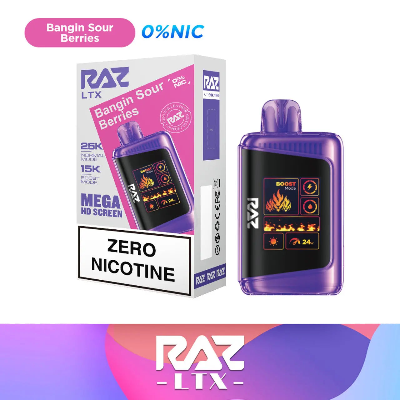 RAZ LTX 25000 Zero Nicotine - Bangin Sour Berries 