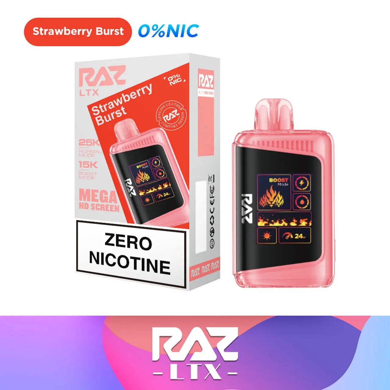 RAZ LTX 25000 Zero Nicotine - Strawberry Burst 