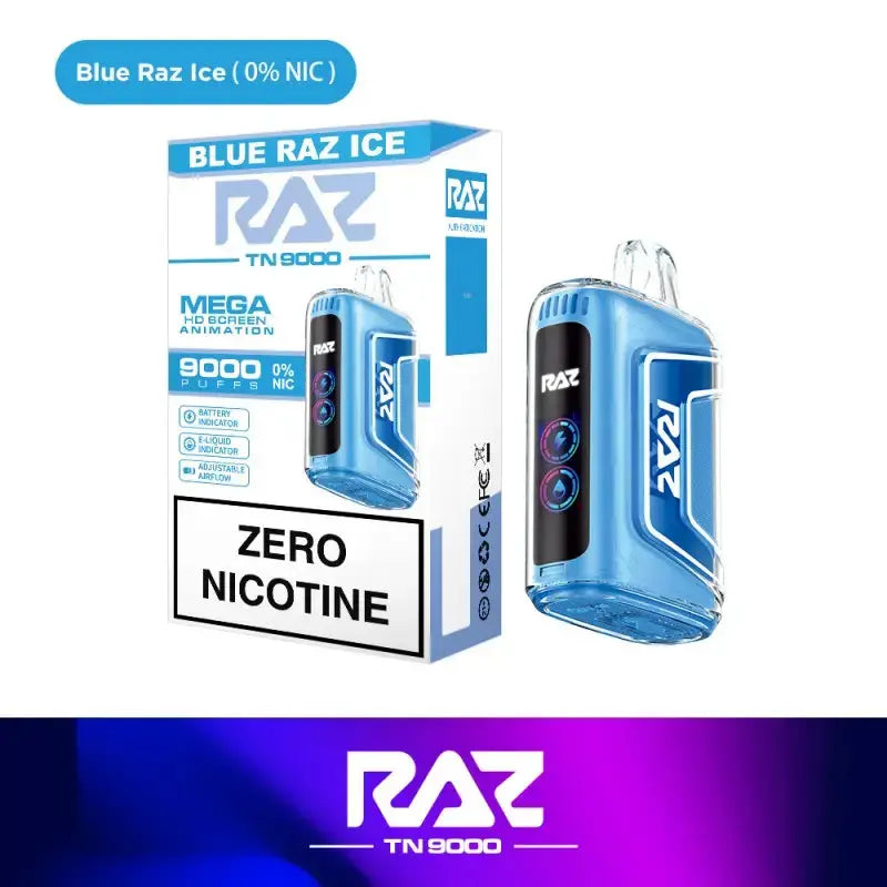 RAZ TN9000 Disposable 0% Geek Vape - Blue Raz Ice 