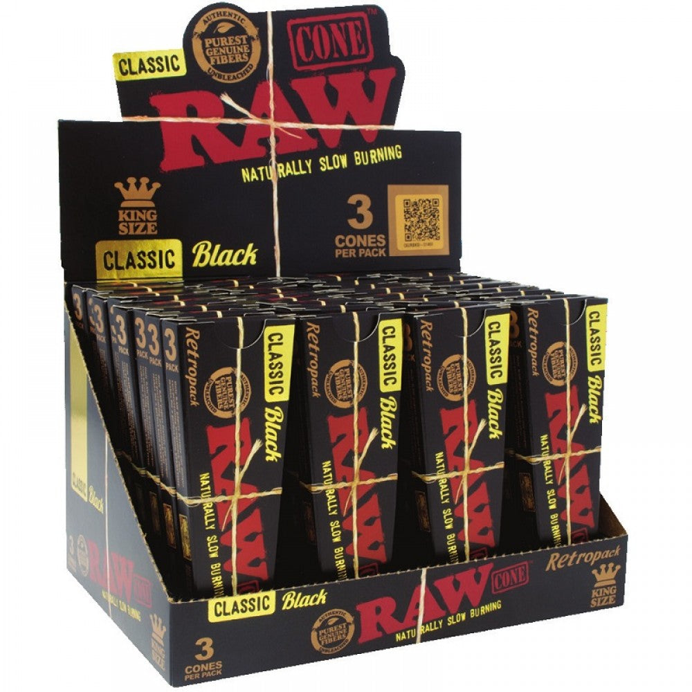Raw Black Cones King Size Retropack - 3pk - Online Vape Shop | Alternative pods | Affordable Vapor Store | Vape Disposables