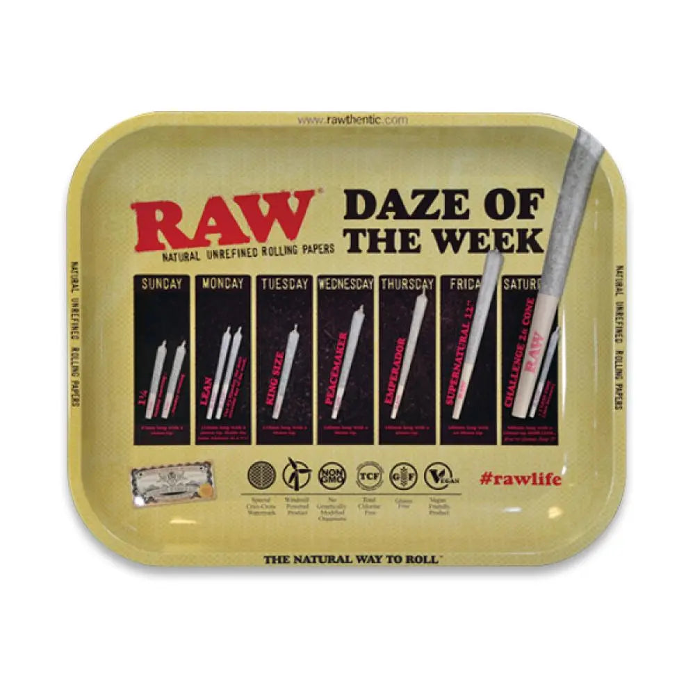 Raw Rolling Tray Daze Metal - Large - Alternative pods | Online Vape & Smoke Shop