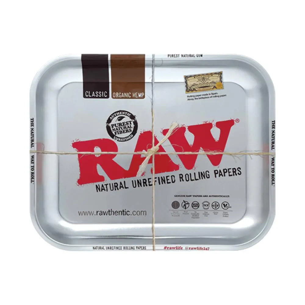 Raw Rolling Tray Metal Silver - Alternative pods | Online Vape & Smoke Shop