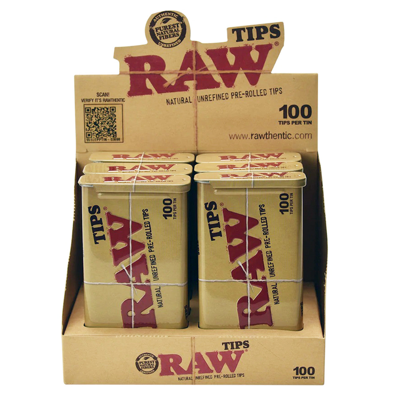 RAW Pre-Rolled Tips (100ct) Tin
